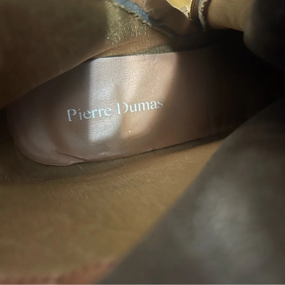 Pierre Dumas Lace Up Zipper Boots Women’s 8.5 Two Tone Heeled Brown western - Picture 5 of 6